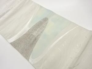 曲線に流水模様織出し袋帯